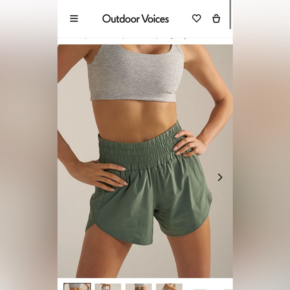 Outdoor voices Lightspeed Tempo 3” short in Laurel Wreath size small